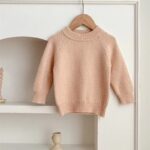 Baby Girl 4 Colors Solid Knitting Sweater Round Collar Pullover