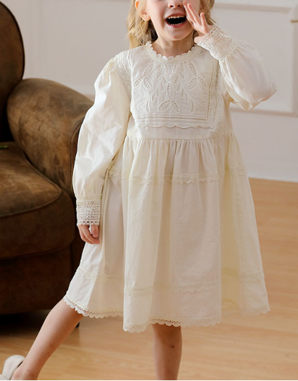 Arrival Lace Trim Design Autumn Girls Embroidery Long Sleeves Dress, MyKids-USA®, Baby & Toddler Dresses, MyKids-USA - - - - - - - .