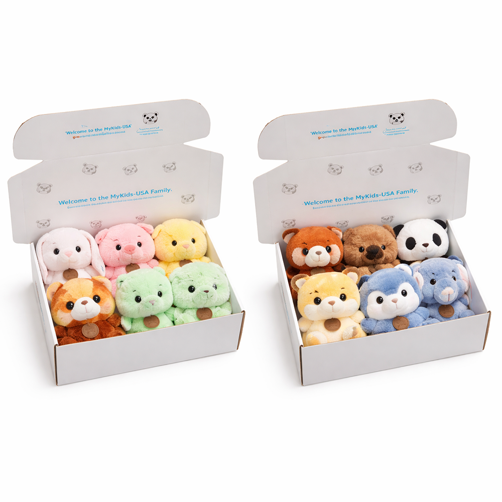 MyKids-USA® 6.5” Scented Animal Plush Toy – Super Soft PP Cotton, MyKids-USA®, Stuffed Animals, MyKids-USA - Color - Assorted C - - - - - PLS-16-ASS-C.