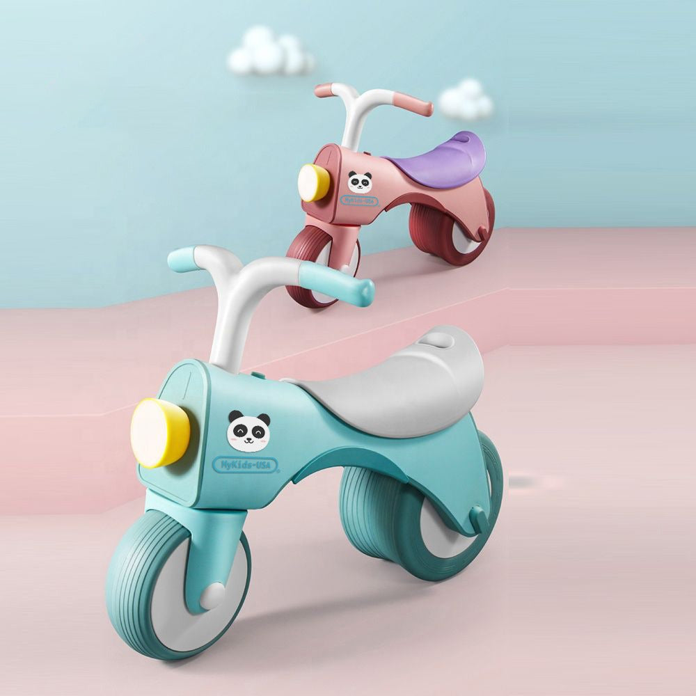balance bike no pedals MyKids-USA 5-in-1 Musical Balance Bike with Wide Wheels – No Pedals, Anti-Rollover Safety