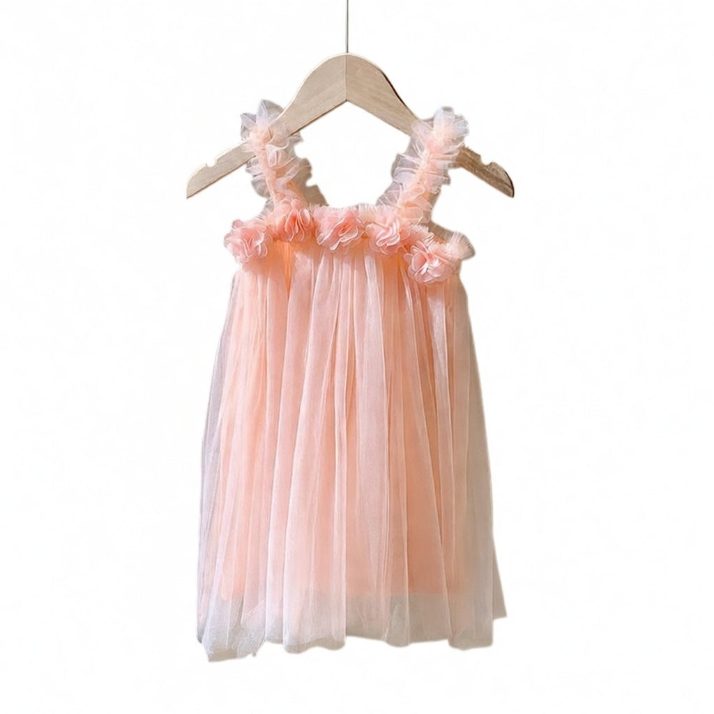Summer Baby Kids Girls Sleeveless 3D Flowers Mesh Strap Dress, MyKids-USA®, Baby & Toddler Dresses, MyKids-USA - - - - - - - .