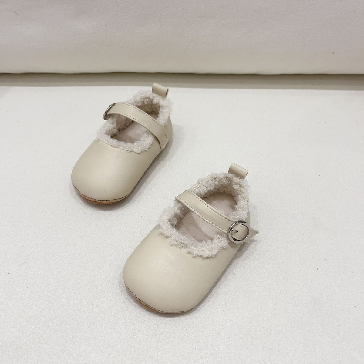 Ins Infant Baby Girl Solid Color Plush Warm Anti-Slip Shoes In Winter, MyKids-USA®, Shoes, MyKids-USA - Size/Age - insole length 11.00 cm - Color - Beige - - - QQ2310121131-B.