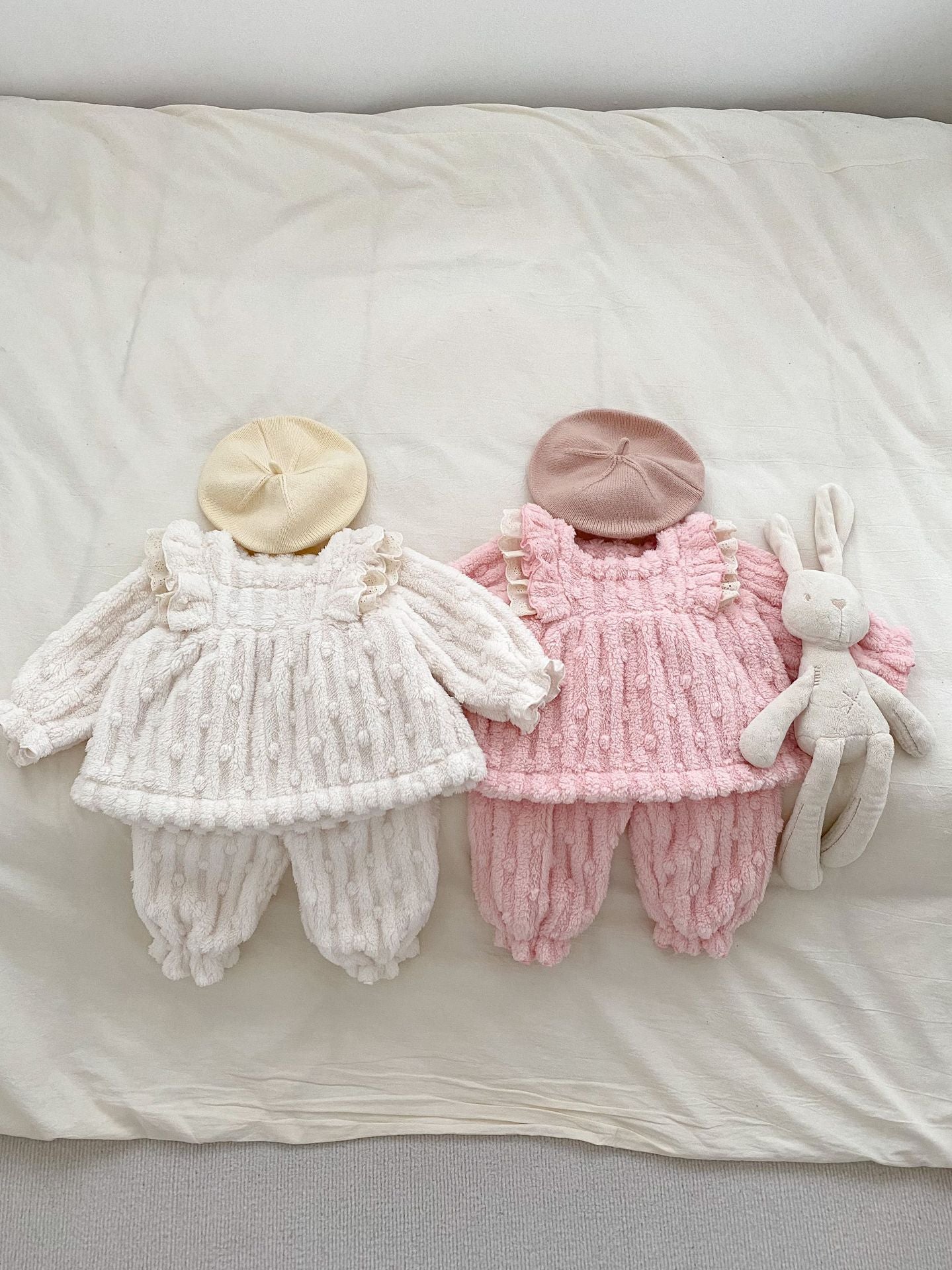 Winter Baby Girls Thick Thermal Long Sleeve Dress Design Sweater And Pants Sets 110 (3-5Y) / Pink Winter Baby Girls Thick Thermal Long Sleeve Dress Design Sweater And Pants Sets 110 (3-5Y) / Pink
