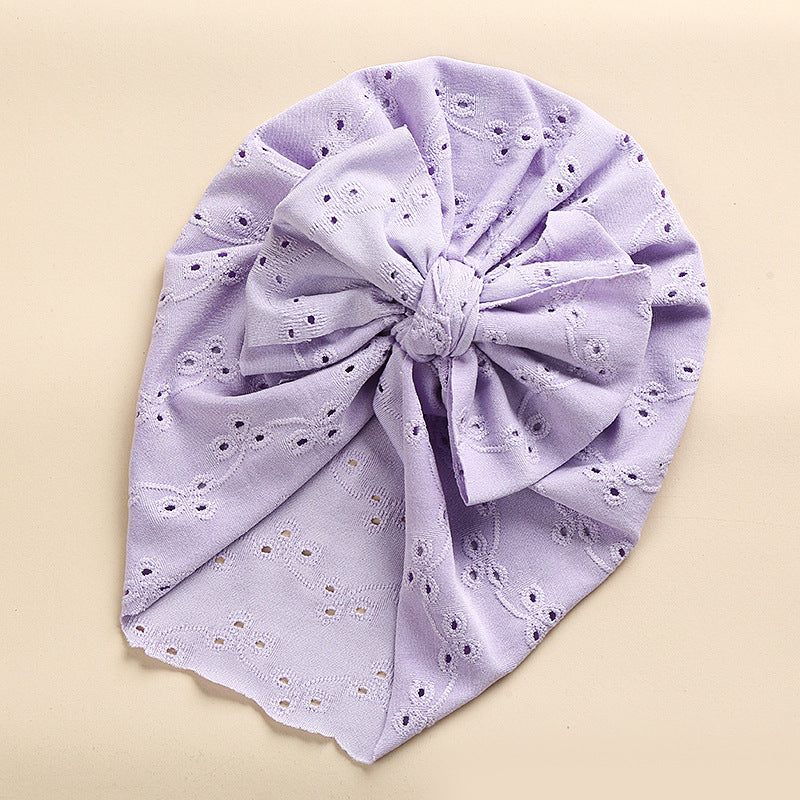Baby Solid Color Lace Hole Breathable Soft Cotton Caps, MyKids-USA®, Headbands, MyKids-USA - Size/Age - Average Size (0-12Y) - Color - Purple - - - JM2305022329-F