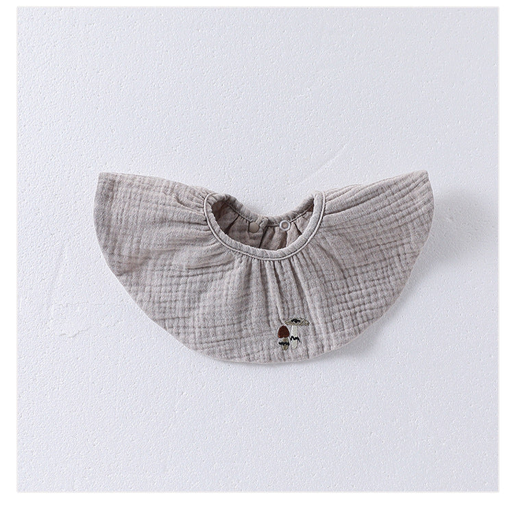 Simple Embroidered Cotton Baby Bib, MyKids-USA®, Bibs, MyKids-USA - Size/Age - S (0-1Y) - Color - Grey - - - TR2503012308-G