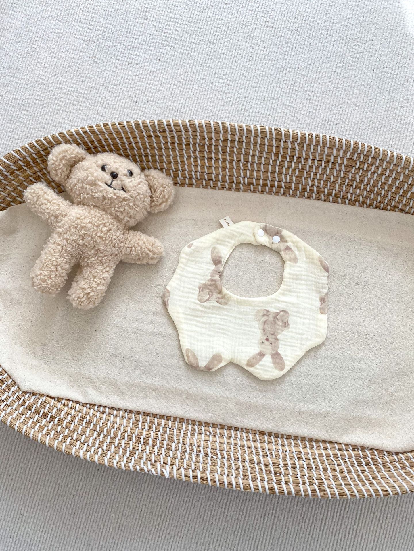 Adorable Cartoon Petal-Shaped Cotton Drool Cloth Muslin Bib, MyKids-USA®, Bibs, MyKids-USA - Size/Age - S (0-1Y) - Color - Beige - - - TR2403081658-B.