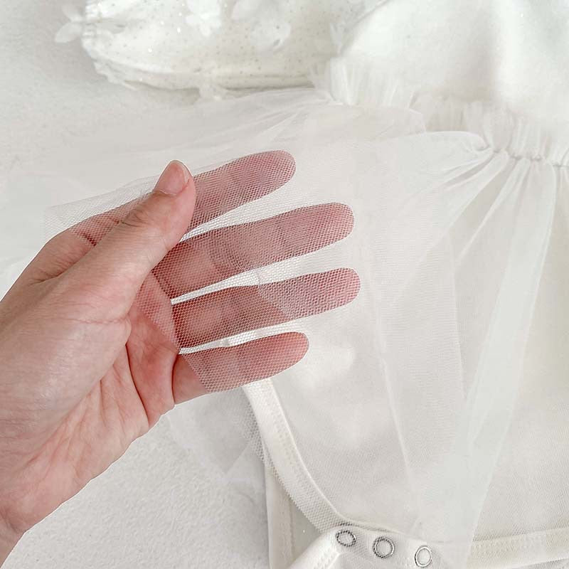 Baby Girl Solid Color Mesh Patched Design Dress, MyKids-USA®, Baby & Toddler Dresses, MyKids-USA - - - - - - -