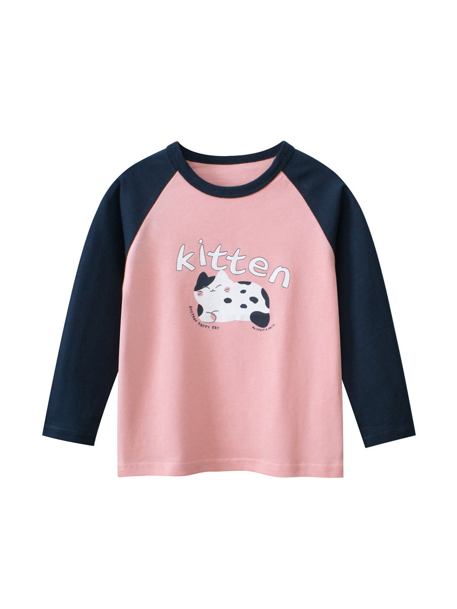 Autumn Arrival Kids Girls Animals Cartoon and Letters Print Crew Neck Long Sleeves Pullover Sweatshirt, MyKids-USA®, Baby & Toddler Outerwear, MyKids-USA - Size/Age - 90 (12-24M) - Color - Pink - - - TR2408160933-B