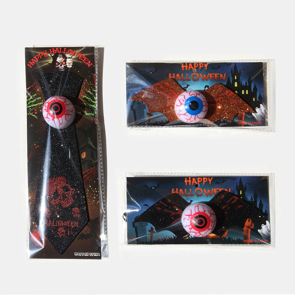 Halloween Glow-in-the-Dark Eyeball and Bat-Themed Tie – Kids Costume Accessory, MyKids-USA®, Costume Accessories, MyKids-USA - - - - - - - .