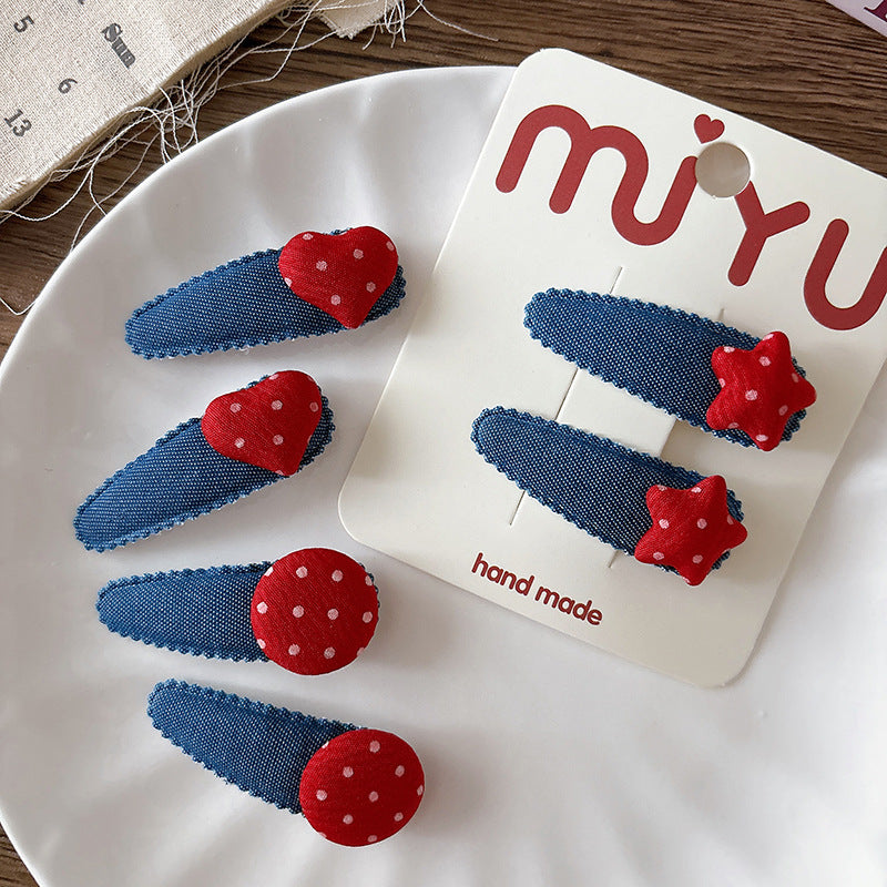 Collection of 2 Versatile Cute Cloth Design Hair Clips, MyKids-USA®, Hair Pins, Claws & Clips, MyKids-USA - - - - - - - .