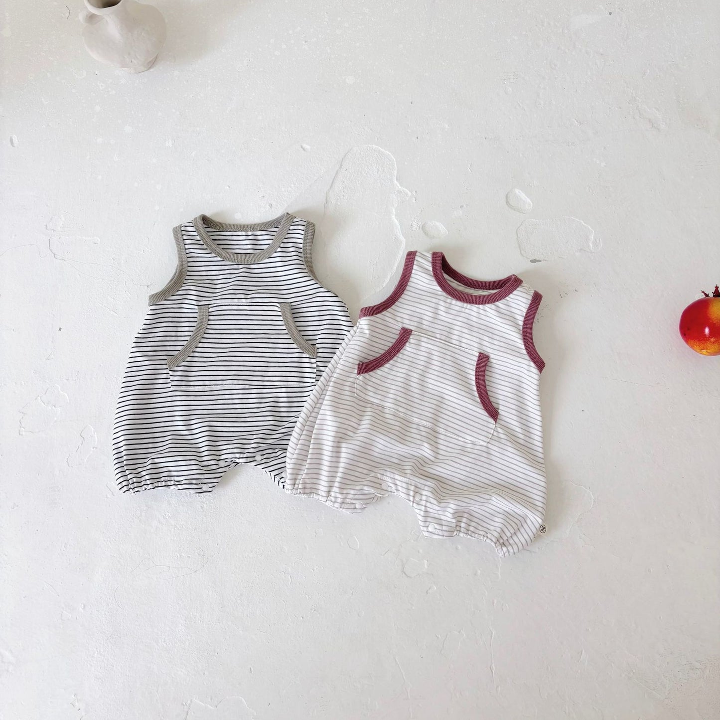 Summer Arrival Baby Unisex Casual Striped Pattern Sleeveless Onesies, MyKids-USA®, Baby One-Pieces, MyKids-USA - - - - - - -