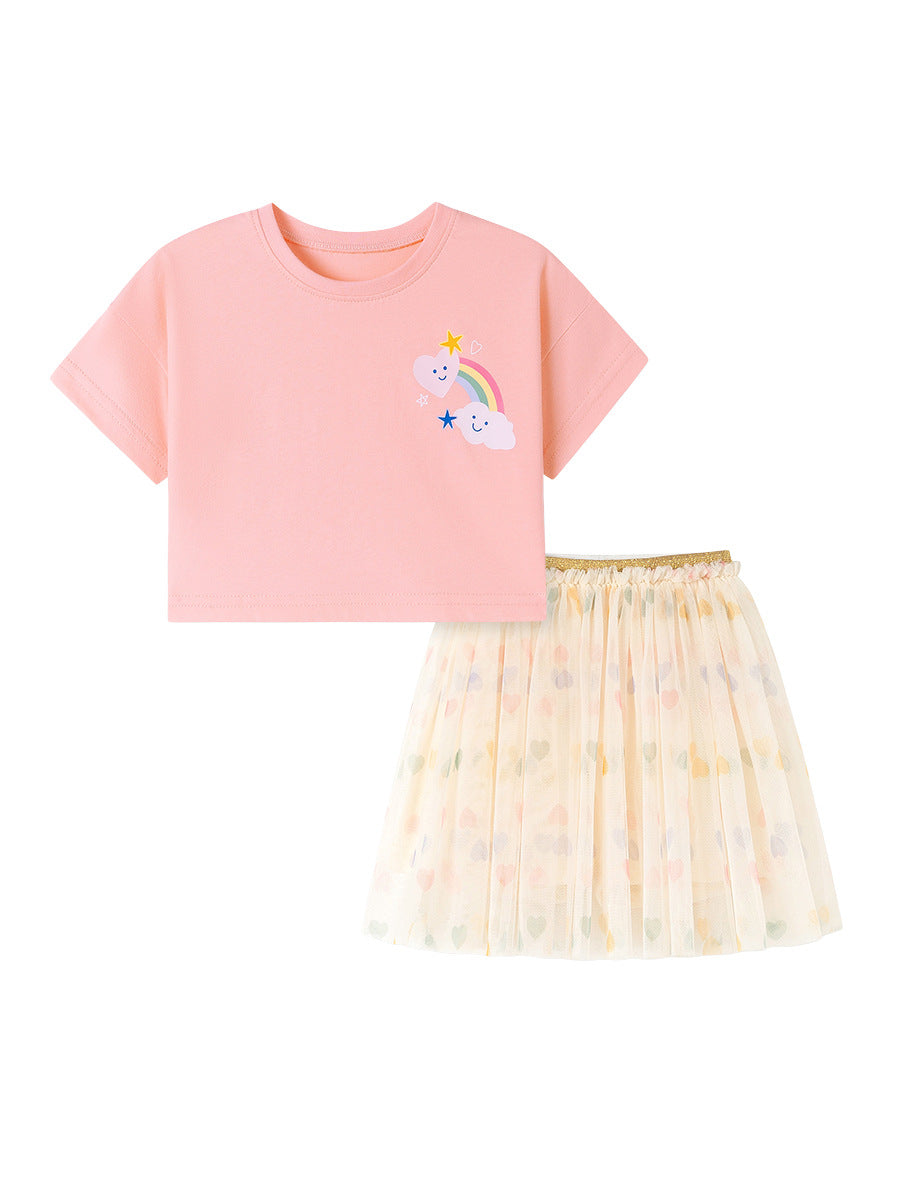 Summer Hot Selling Baby Kids Girls Short Sleeves Cartoon Pattern T-shirt and Skirt Clothing Set, MyKids-USA®, Baby & Children's Outfits, MyKids-USA - - - - - - - .