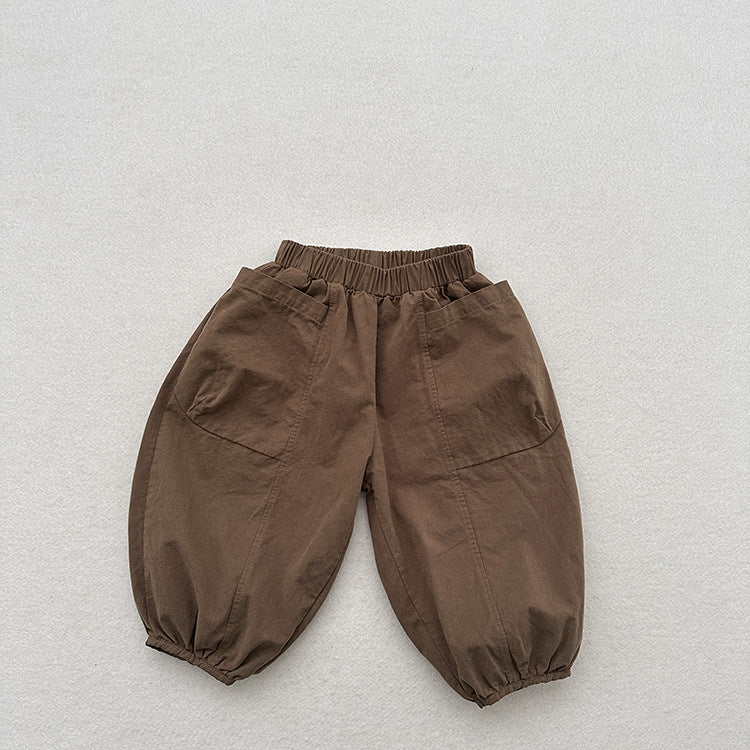 Spring Arrival Versatile Solid Color Loose Lantern Pants For Children, MyKids-USA®, Baby & Toddler Bottoms, MyKids-USA - Size/Age - 80 (9-12M) - Color - Brown - - - TR2403132137-B