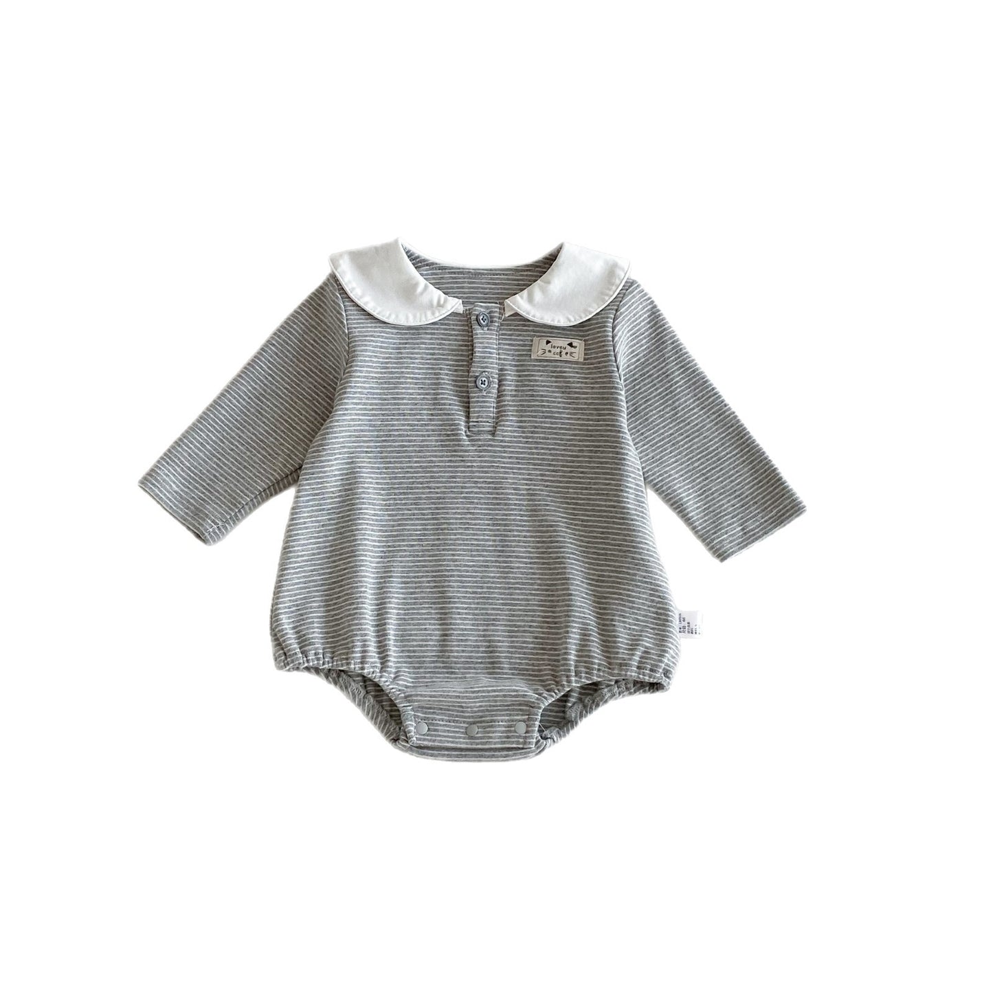 Autumn Arrival Baby Girls Long Sleeves Striped Onesies with Collar, MyKids-USA®, Baby One-Pieces, MyKids-USA - - - - - - -