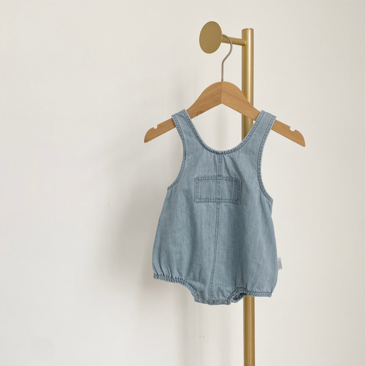 Summer Arrival Baby Unisex Simple Sleeveless Solid Color Denim Onesies, MyKids-USA®, Baby One-Pieces, MyKids-USA - - - - - - -