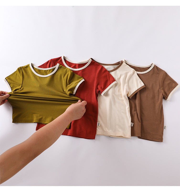 Summer Baby Kids Simple Color Patchwork Top and Plain Pants Casual Clothing Set, MyKids-USA®, Baby & Toddler Outfits, MyKids-USA - - - - - - -