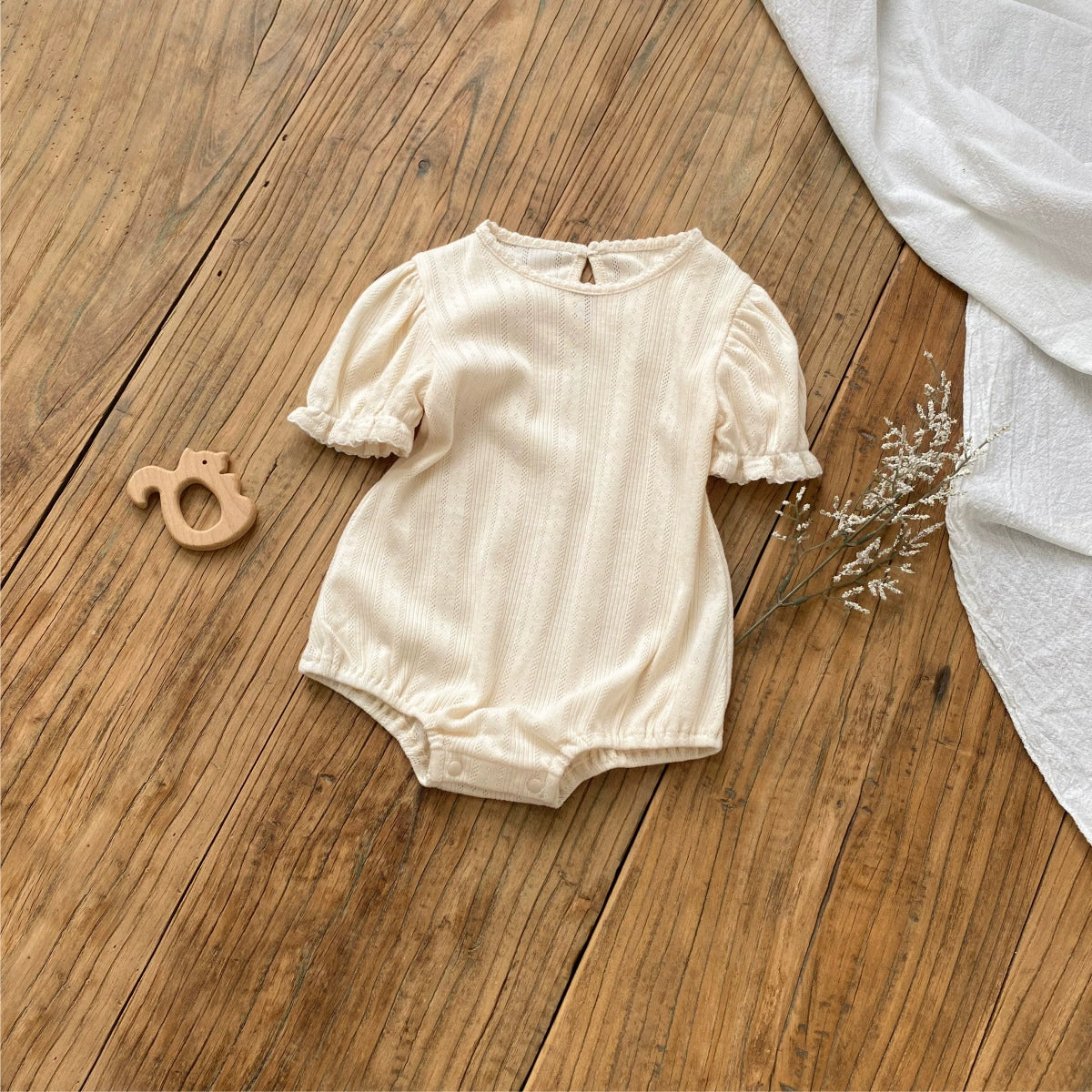 Summer Arrival Baby Girls Simple Short Sleeves Solid Color Striped Onesies, MyKids-USA®, Baby One-Pieces, MyKids-USA - - - - - - -