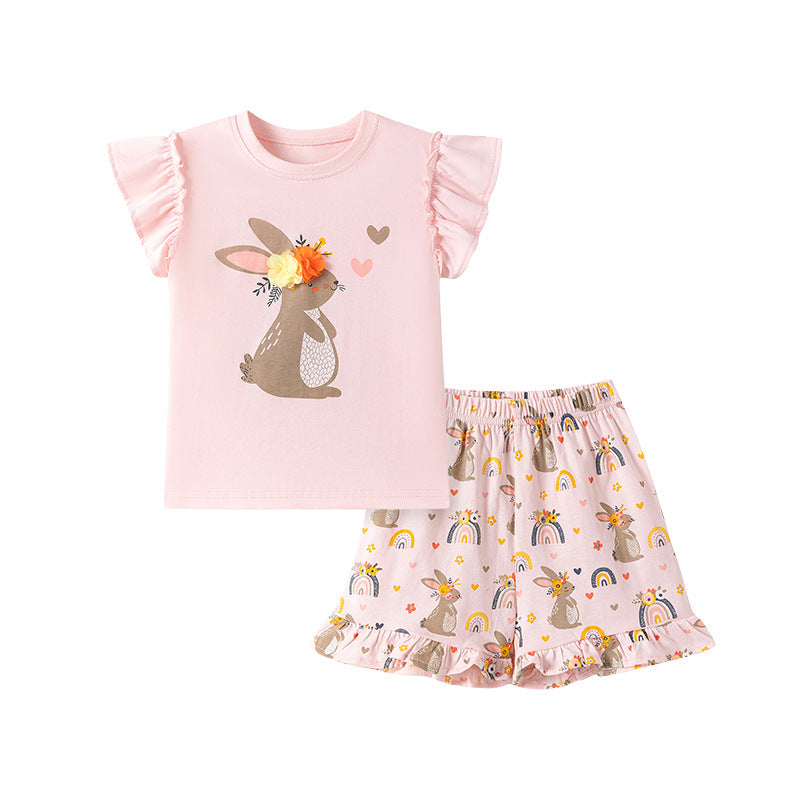 Summer Hot Selling Baby Kids Girls Short Sleeves Cartoon Pattern T-shirt and Pants Clothing Set, MyKids-USA®, Baby & Toddler Outfits, MyKids-USA - - - - - - - .