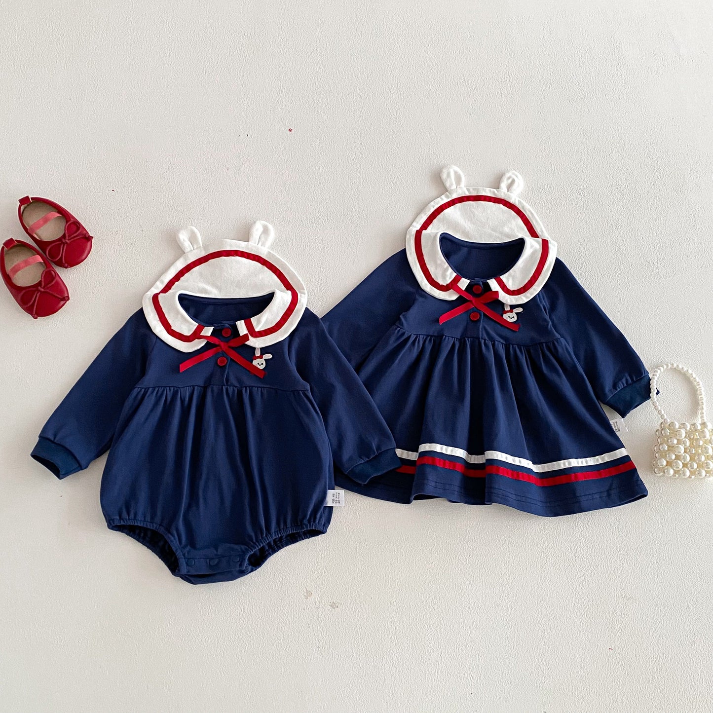 Arrival Spring and Autumn Preppy Baby Kids Girls Peter Color Patchwork Onesies and Dress – Princess Sister Matching Set, MyKids-USA®, Baby & Toddler Outfits, MyKids-USA - - - - - - - .