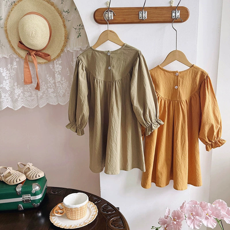 Arrival Autumn Girls Flowers Embroidery Pattern Long Sleeves Dress, MyKids-USA®, Baby & Toddler Dresses, MyKids-USA - - - - - - -