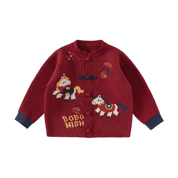 Arrival Winter and Spring Baby Kids Unisex Horse Cartoon Pattern Thick Coat, MyKids-USA®, Baby & Toddler Coats & Jackets, MyKids-USA - - - - - - - .