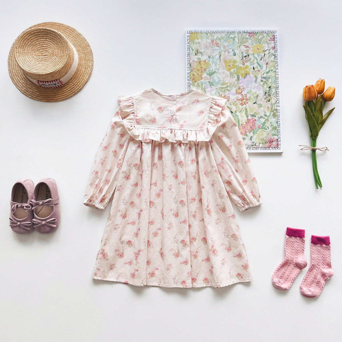 Autumn Arrival Baby Kids Girls Floral Pattern Long Sleeves Dress, MyKids-USA®, Baby & Toddler Dresses, MyKids-USA - - - - - - -