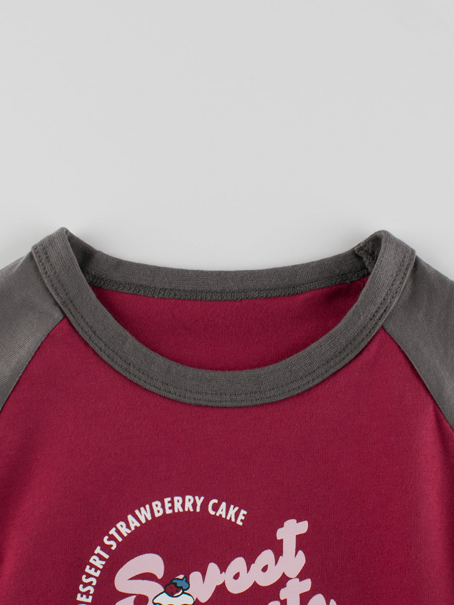 Autumn Arrival Kids Girls Cartoon Print Crew Neck Long Sleeves Color Patchwork Shirt, MyKids-USA®, Baby & Toddler Outerwear, MyKids-USA - - - - - - -