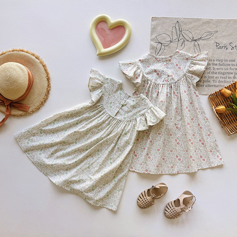 Summer Arrival Baby Girls Fly Sleeves Floral Pattern Dress, MyKids-USA®, Baby & Children's Dresses, MyKids-USA - - - - - - - .