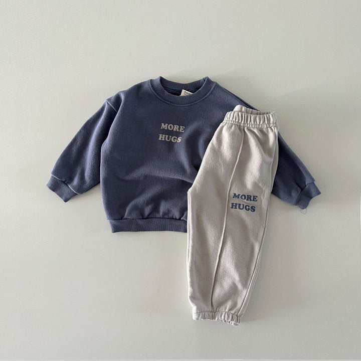 Autumn Kids Unisex Casual Letters Pattern Long Sleeves Top Pullover and Pants Clothing Set, MyKids-USA®, Baby & Toddler Outfits, MyKids-USA - Size/Age - 66 (3-6M) - Color - Navy Blue (Dark Blue) - - - TR2411172345-B