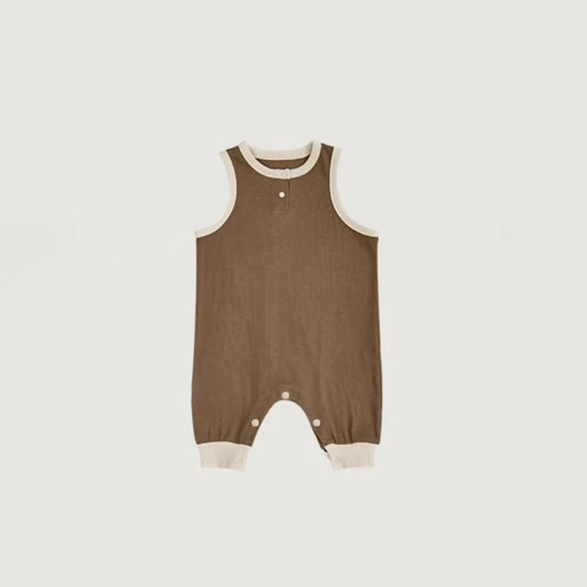 Summer Arrival Baby Unisex Color Patchwork Sleeveless Rompers Overalls, MyKids-USA®, Baby & Children's One-Pieces, MyKids-USA - Size/Age - 66 (3-6M) - Color - Coffee - - - TR2604151635-B.