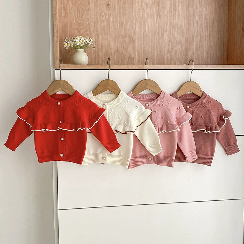 Autumn Arrival Baby Girls Comfortable Knitted Long Sleeves Cardigan, MyKids-USA®, Cardigans, MyKids-USA - - - - - - -