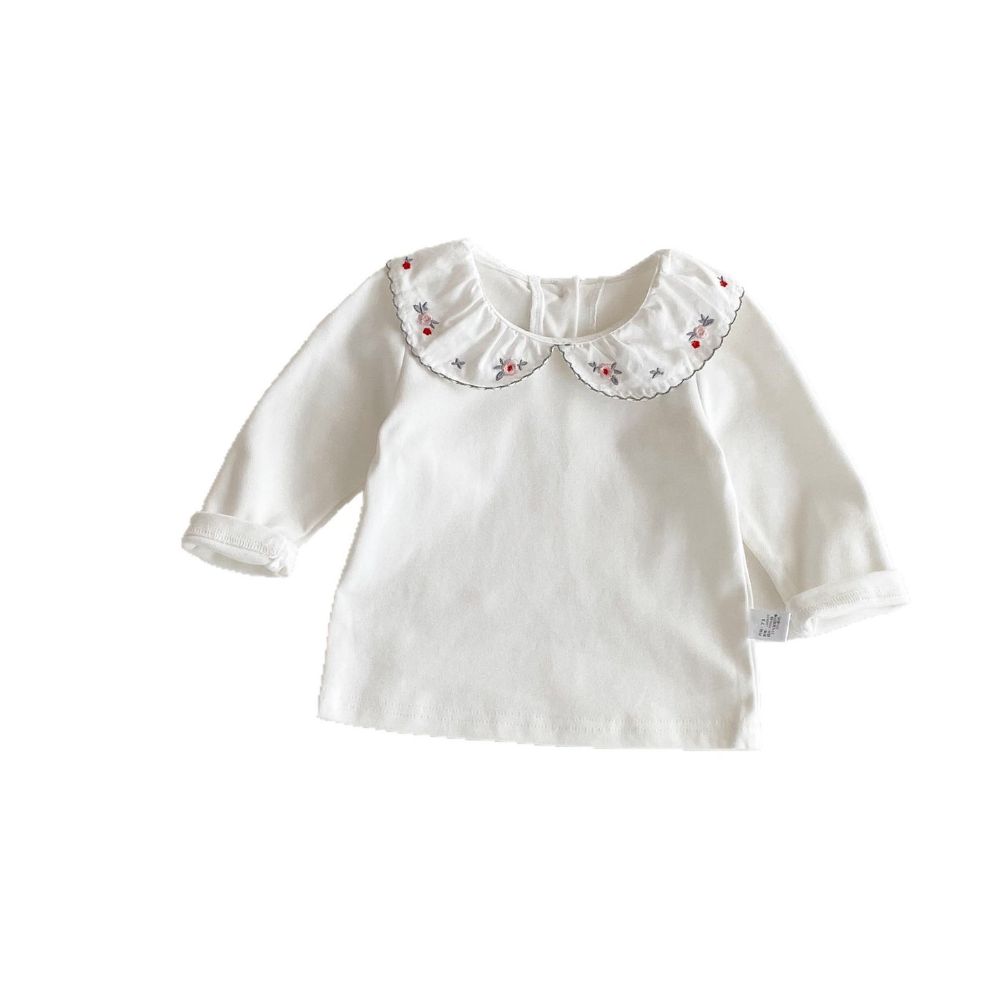 Autumn Arrival Baby Girls Flowers Embroidered Pattern Long Sleeves Top with Collar, MyKids-USA®, Baby & Toddler Tops, MyKids-USA - - - - - - -