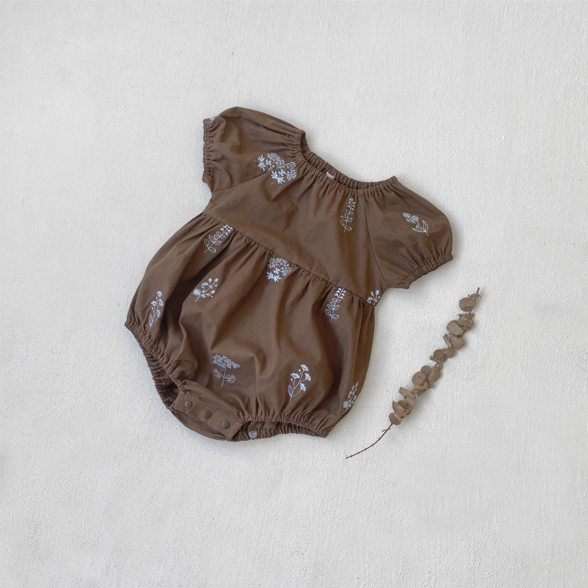 Summer Hot Selling Baby Kids Girls Vintage Short Sleeves Flowers Embroidered Princess Onesies, MyKids-USA®, Baby One-Pieces, MyKids-USA - - - - - - -