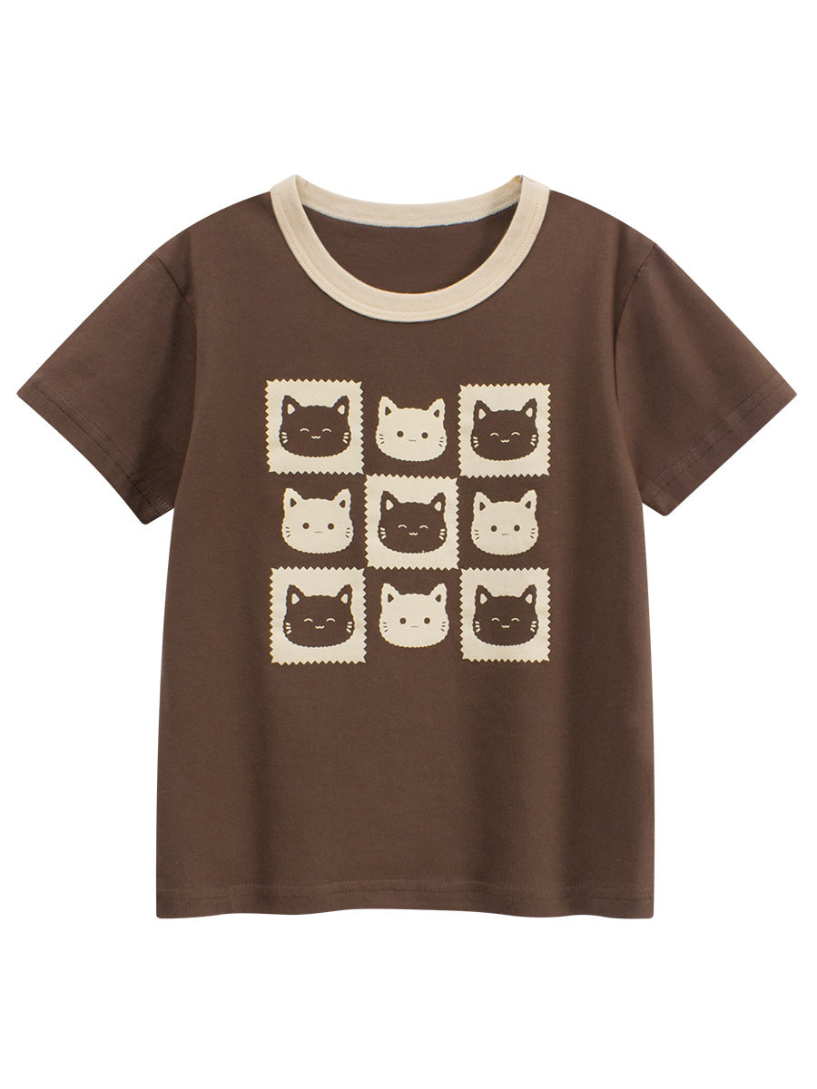 Summer Girls’ Cartoon Pattern T-shirt in European and American Style, MyKids-USA®, T-Shirts, MyKids-USA - - - - - - - .