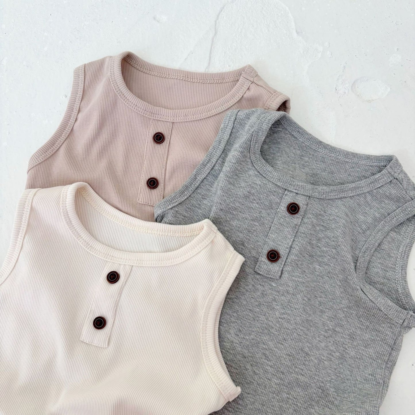 Simple Sleeveless Summer Children’s Vest, Unisex Baby Cotton Blend Casual Plain Top, MyKids-USA®, Baby & Toddler Tops, MyKids-USA - - - - - - -