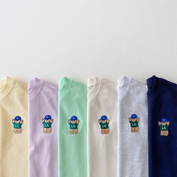 Summer Baby Kids Teddy Bear Pattern T-shirt and Shorts Clothing Set, MyKids-USA®, Baby & Toddler Outfits, MyKids-USA - - - - - - -