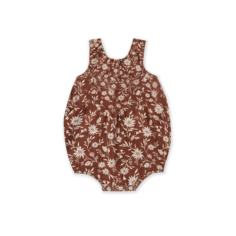 Summer Arrival Baby Unisex Floral Pattern Strap Onesies Bodysuits, MyKids-USA®, Baby One-Pieces, MyKids-USA - Size/Age - 66 (3-6M) - Color - Red - - - TR2506282258-C