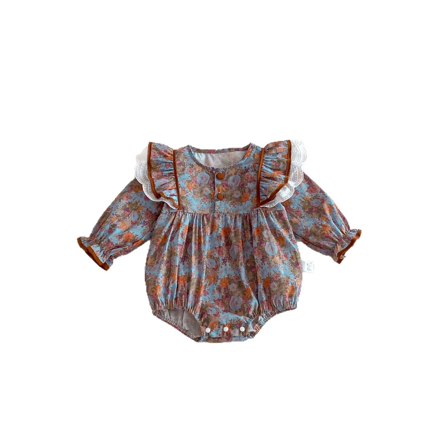 Spring and Autumn Arrival Baby Girls Long Sleeves Vintage Floral Bodysuit