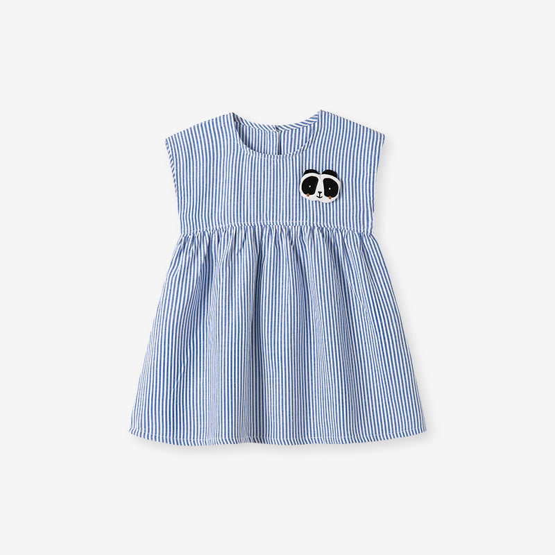 Summer Arrival Animals Cartoon Pattern Sleeveless Striped Dress for Stylish Girls, MyKids-USA®, Baby & Toddler Dresses, MyKids-USA - - - - - - -