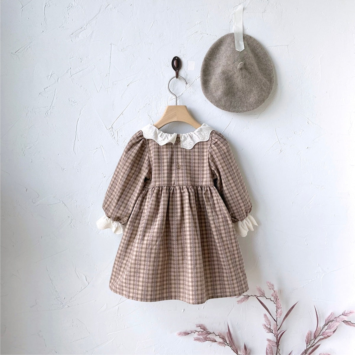 Autumn Infant Baby Girl Grid Design Dress & bodysuit 80 (9-12M) / Coffee Autumn Infant Baby Girl Grid Design Dress & bodysuit 80 (9-12M) / Coffee