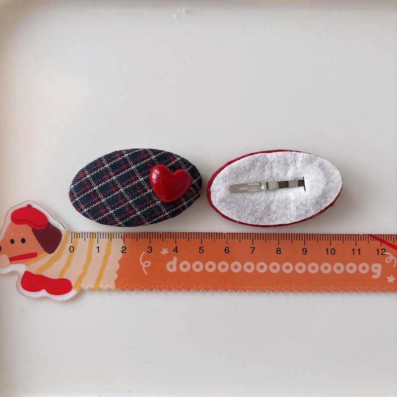 Collection of 2 Versatile Plaid Pattern and Butterfly-bow Decorated Hair Clips