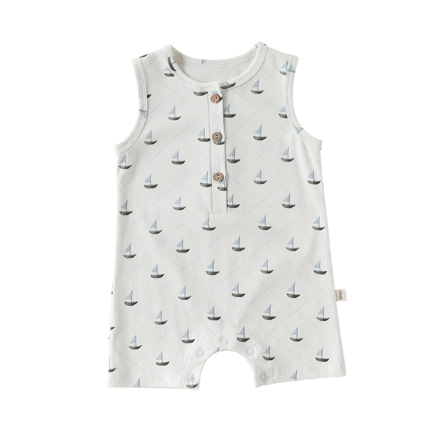 Summer Arrival Baby Unisex Sleeveless Geometric Pattern Thin Rompers Bodysuits, MyKids-USA®, Baby & Children's One-Pieces, MyKids-USA - Size/Age - 66 (3-6M) - Color - White - - - TR2604232033-C.