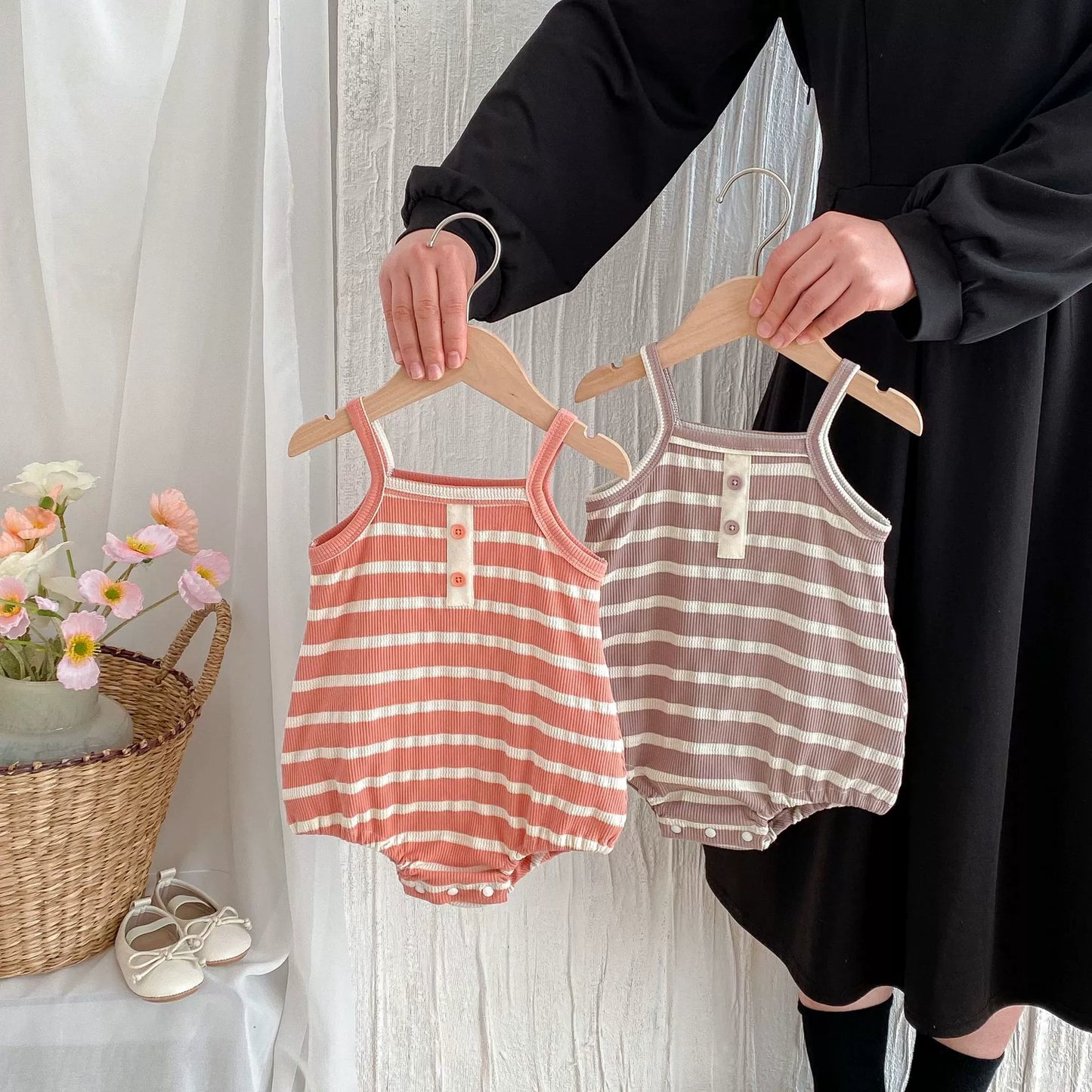 Summer Arrival Baby Unisex Casual Striped Sleeveless Onesies, MyKids-USA®, Baby One-Pieces, MyKids-USA - - - - - - -