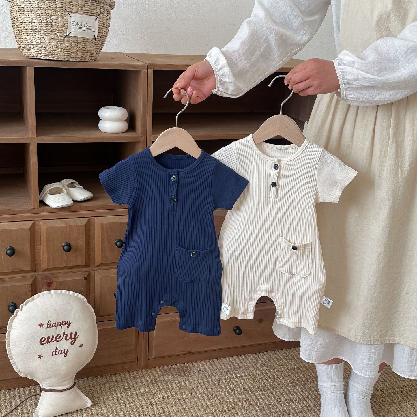 Summer Arrival Baby Boys and Girls Short Sleeves Solid Color Crew Neck Bodysuit, MyKids-USA®, Bodysuits, MyKids-USA - - - - - - - .