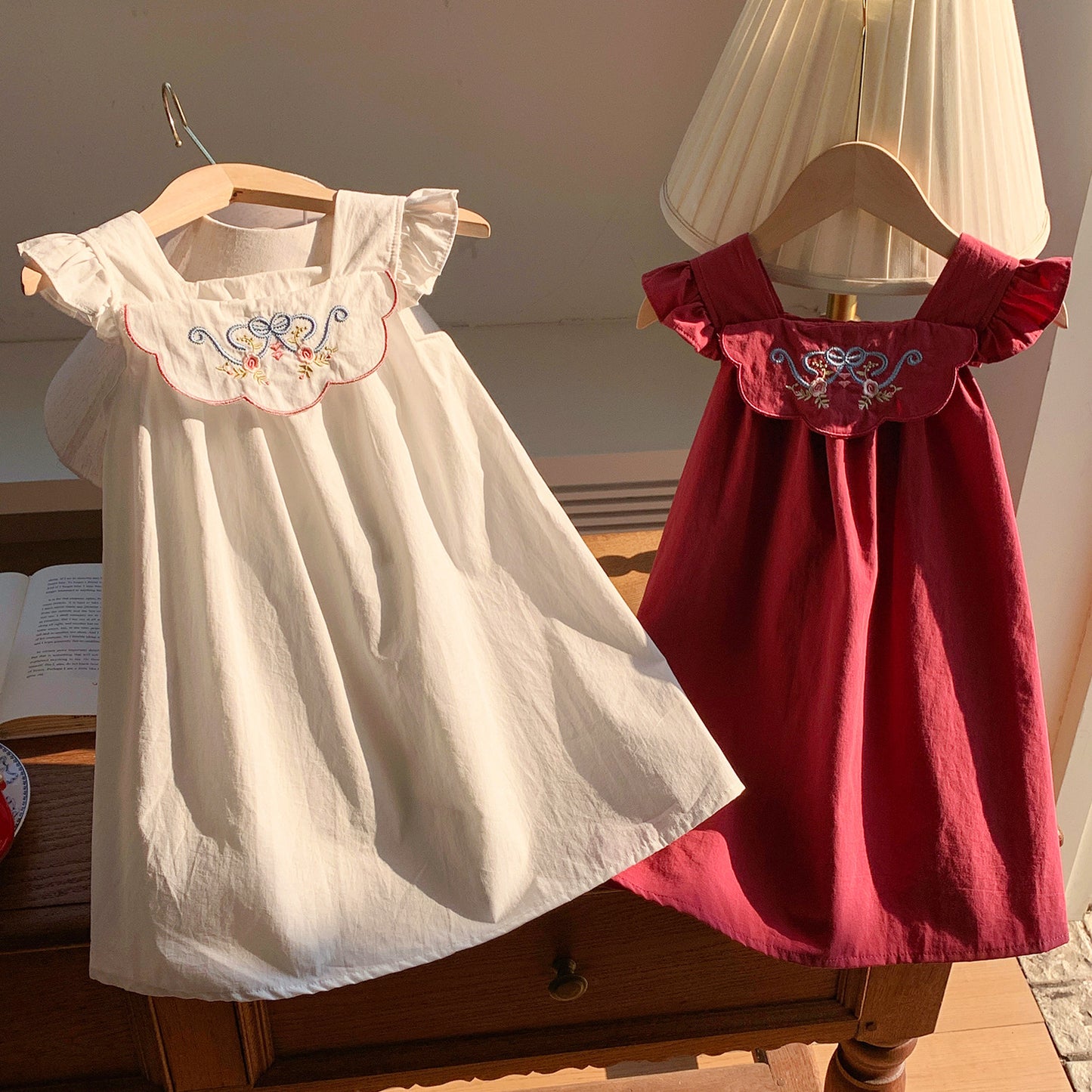 Summer Arrival Baby Kids Girls Fly Sleeves Flowers Embroidered Pattern Dress, MyKids-USA®, Baby & Toddler Dresses, MyKids-USA - - - - - - -