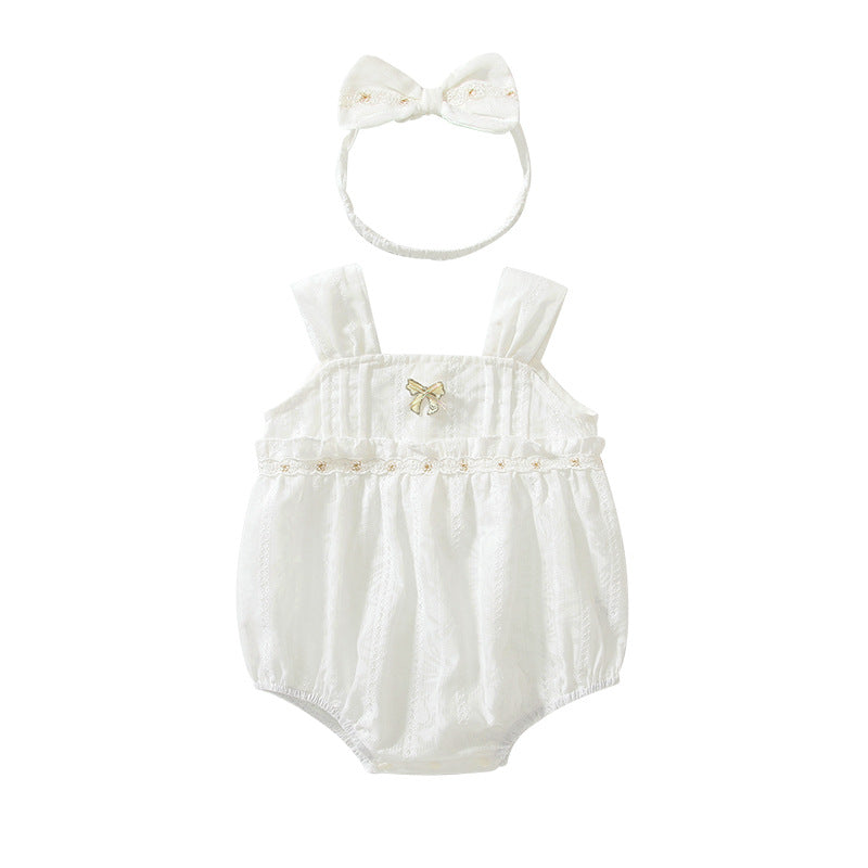 Summer Arrival Baby Girls Cute Thin Beige Sleeveless Onesies, MyKids-USA®, Baby One-Pieces, MyKids-USA - - - - - - -