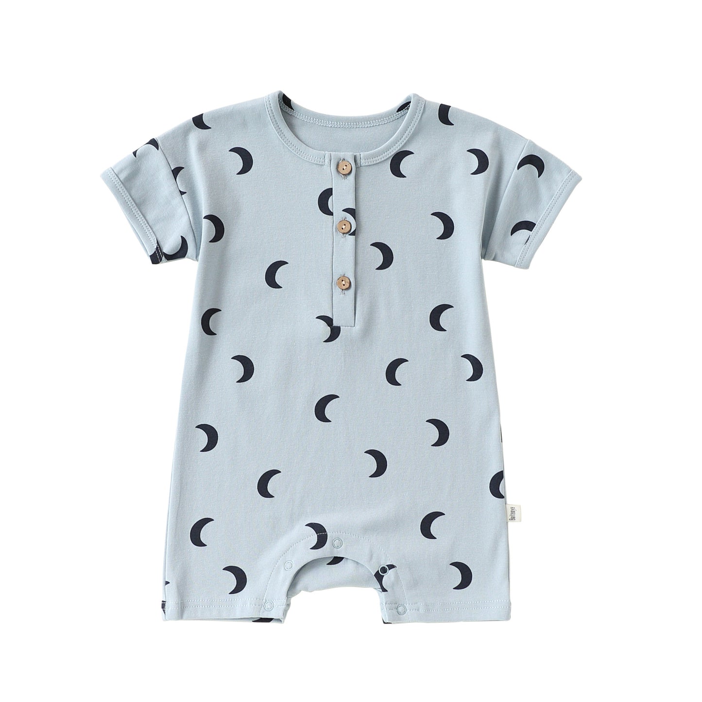 Summer Arrival Baby Unisex Short Sleeves Moons Pattern Rompers Bodysuits, MyKids-USA®, Baby & Children's One-Pieces, MyKids-USA - Size/Age - 66 (3-6M) - Color - Light Blue - - - TR2605011621-A.