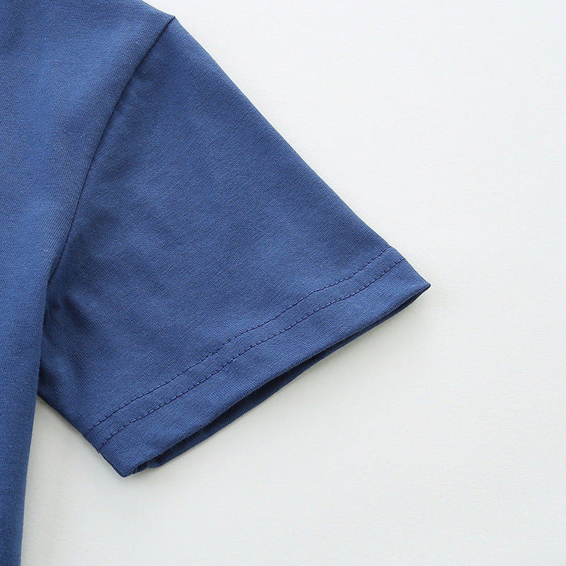 Summer Boys’ Ships Cartoon Pattern T-shirt in European and American Style, MyKids-USA®, Baby & Toddler Tops, MyKids-USA - - - - - - -