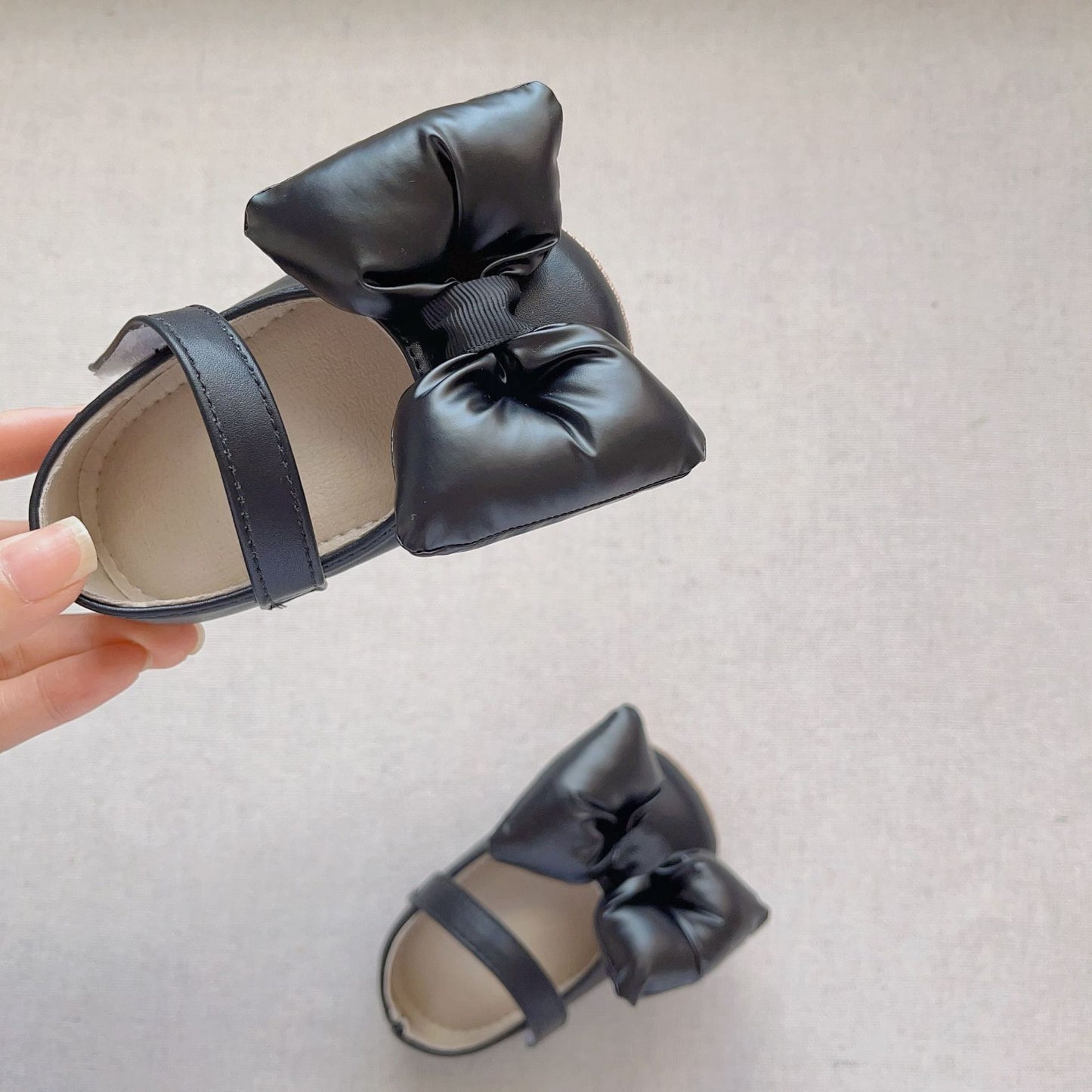 Autumn Baby Girl Butterfly Bow Attached Toddler Soft-Sole Anti-slip Walking Shoes, MyKids-USA®, Baby & Toddler Shoes, MyKids-USA - Size/Age - insole length 11.00 cm - Color - Black - - - TR2410071706-B