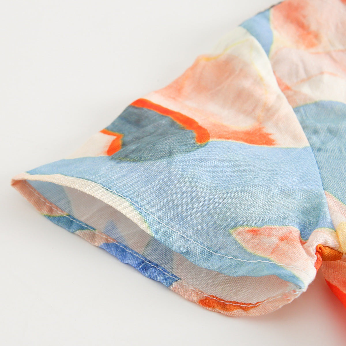 Summer Arrival Baby Girls Casual Leaves Print Short Sleeves V Neck Dress, MyKids-USA®, Baby & Toddler Dresses, MyKids-USA - - - - - - -